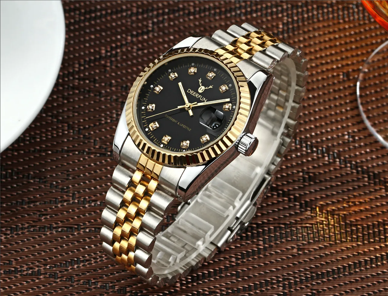 Швейцарские часы oyster perpetual Rolexable datejust MIYOTA, кварцевые классические деловые золотые часы с алмазной поверхностью reloj hombre