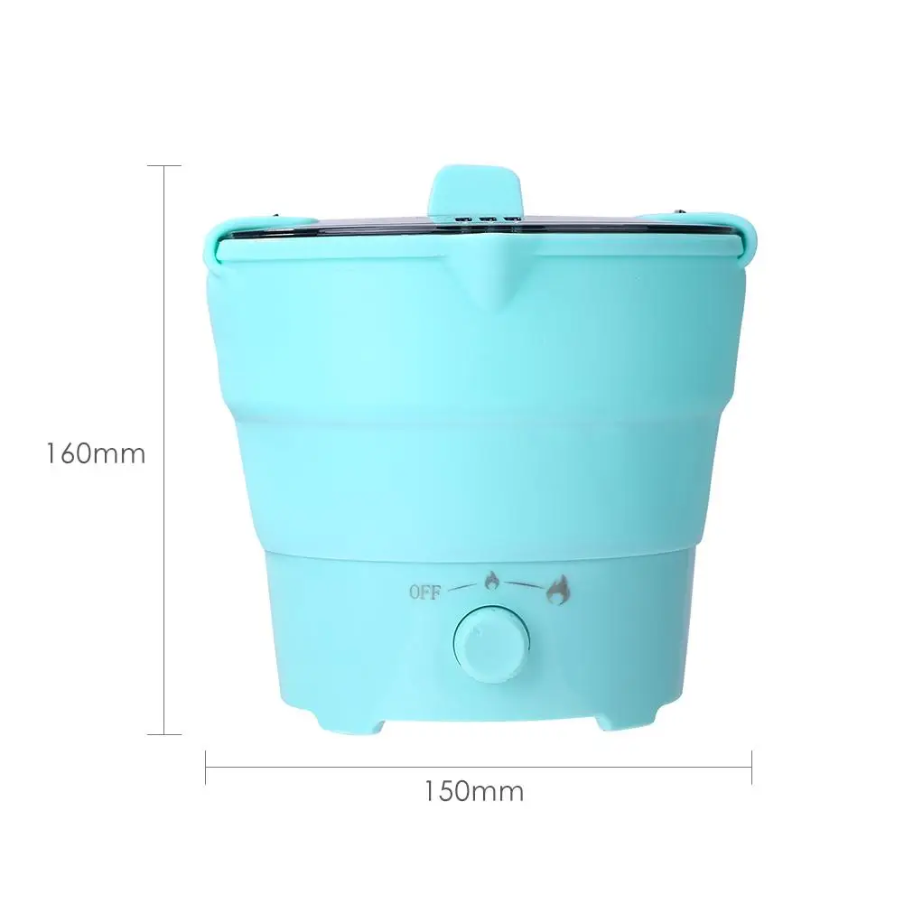 

800W Folding Electric Skillet Kettle Portable Mini Heated Food Container Household Cooker Kitchen Cooking Appliances