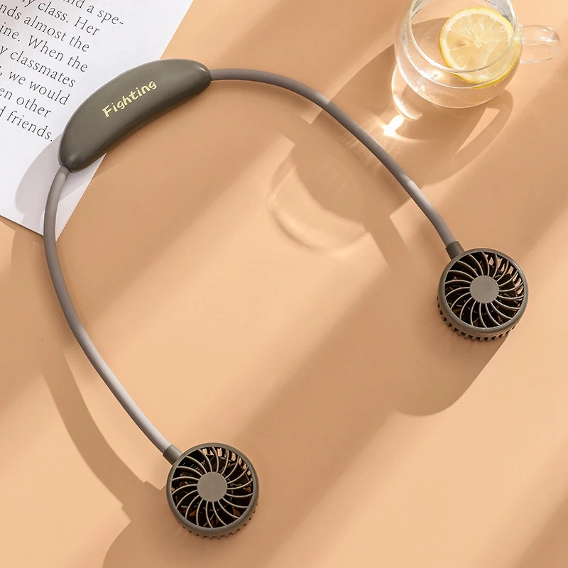 

Portable Hands Free Hanging Neckband Fan Strong Wind 1200MAh Wireless Humidifying Fan Outdoor Cycling Sports Fan