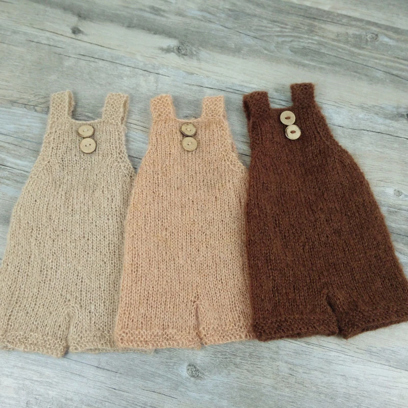 Accesorios de fotograf&iacute;a para sesi&oacute;n de fotos de beb&eacute; reci&eacute;n nacido, disfraz de mohair suave para beb&eacute;, accesorios para trajes de ganchillo-3
