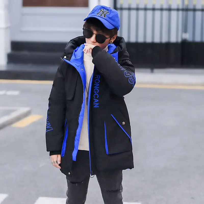 Зимняя куртка для мальчиков детские теплые пальто плотная одежда подростков