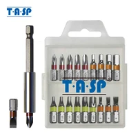 tasp 20pcs colour coded screwdriver bit set head ph torx flat hex head with magnetic holder storage box mswb2025