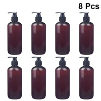 8pcs 500ml soap dispenser shampoo pump bottles plastic empty bottles shower gel press bottles for hotel home brown