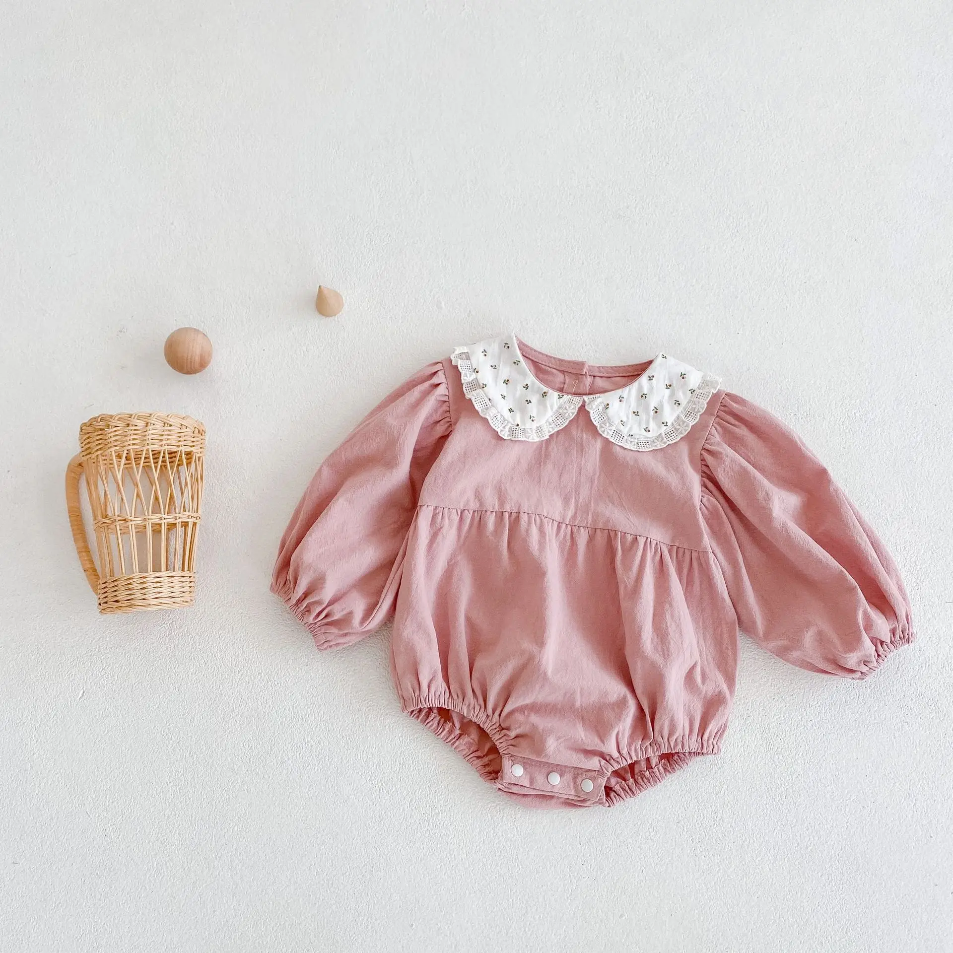 

Newborn Girls Cotton Fashion Clothing Spring Autumn Infant Baby Floral Bodysuit Toddler Girls Long Sleeve Casual Jumpsuit
