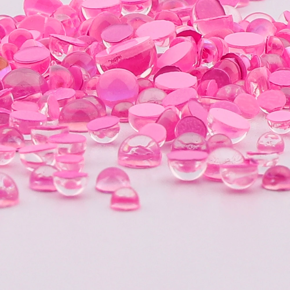1440 шт микс Размер мокко розовые слезы русалки стразы клей на стекле половина