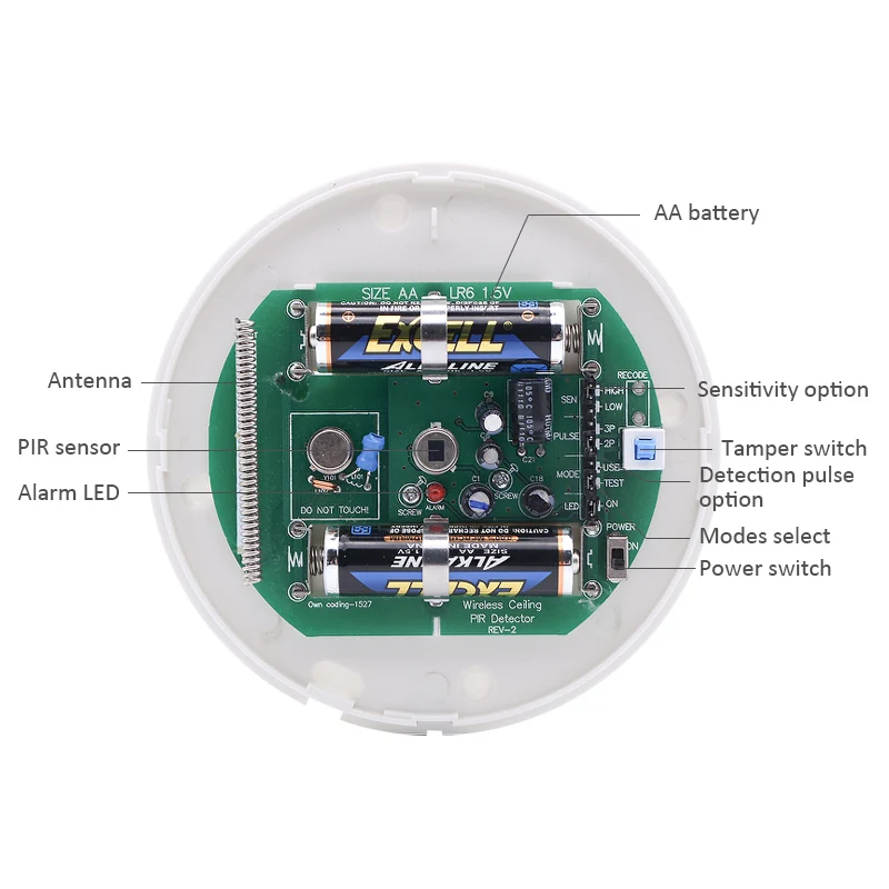 Wireless 433MHz Ceiling Mounting PIR Detector 360 Degree Motion Sensor SL-801W for Alarm Home Security System | Безопасность и
