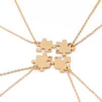 4 pcsnecklaces puzzle pendant for friendship choker necklaces trendy family jewelry