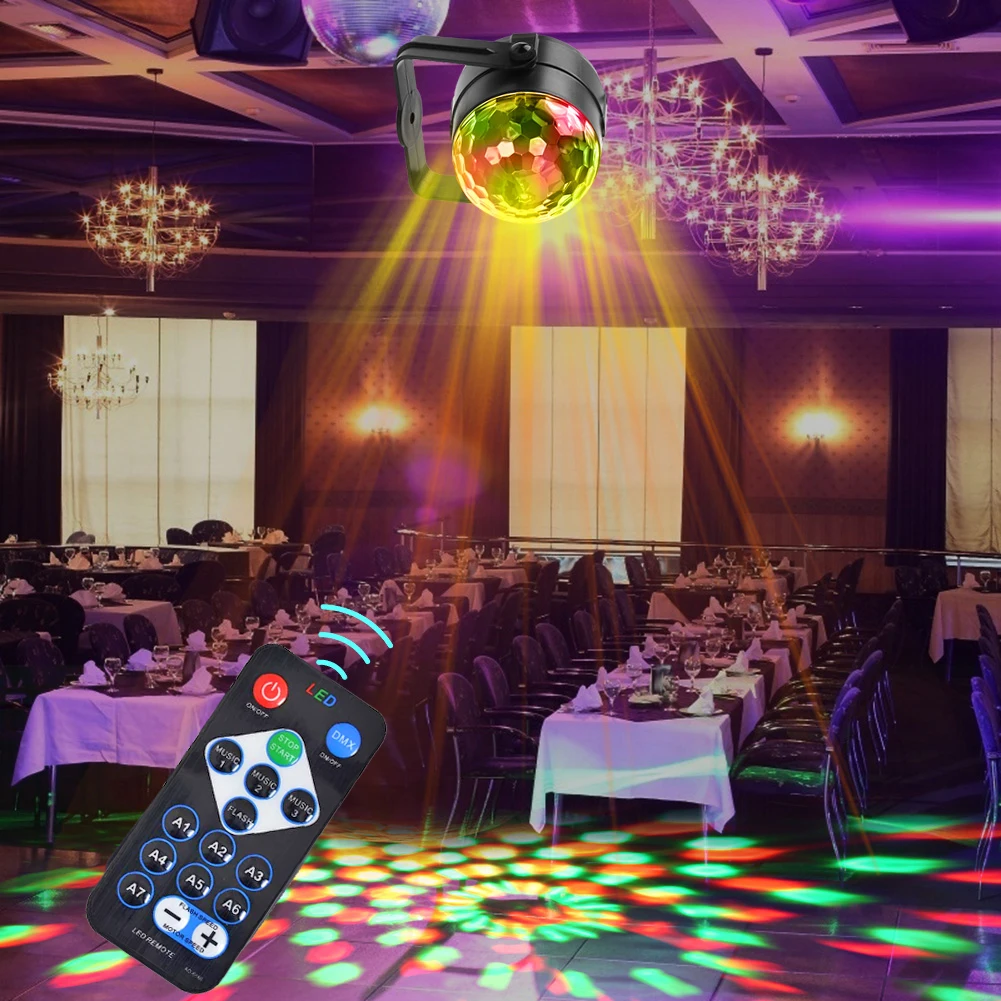 

LED RGB Laser Projector Ball Light Remote Control Stage Effect Decorative Lighting Lamp for DJ Disco Bar Holiday Party Supplies