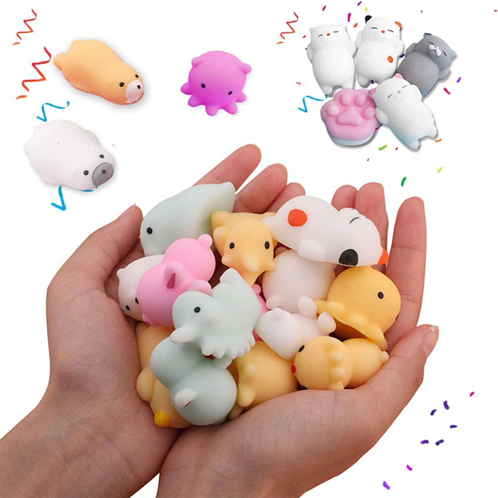 50 шт в наборе Kawaii мягкие игрушки милые животные Антистресс мяч Squeeze Моти рост