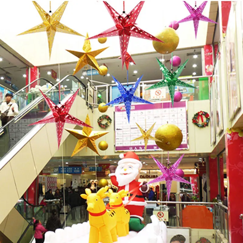 Новинка хит Рождественская елка пентаграмма абажур звезда бумага висячая