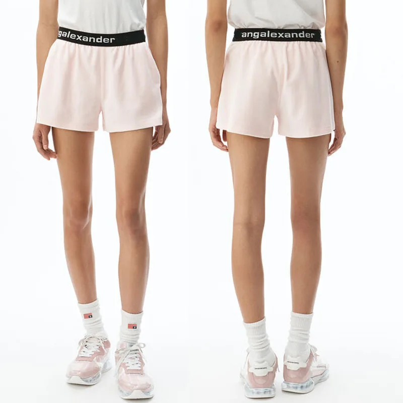 

21ss Spring and Summer New Fashion Brand Letters Knitted Elastic Waist Casual Shorts Corduroy Loose Straight Women Shorts