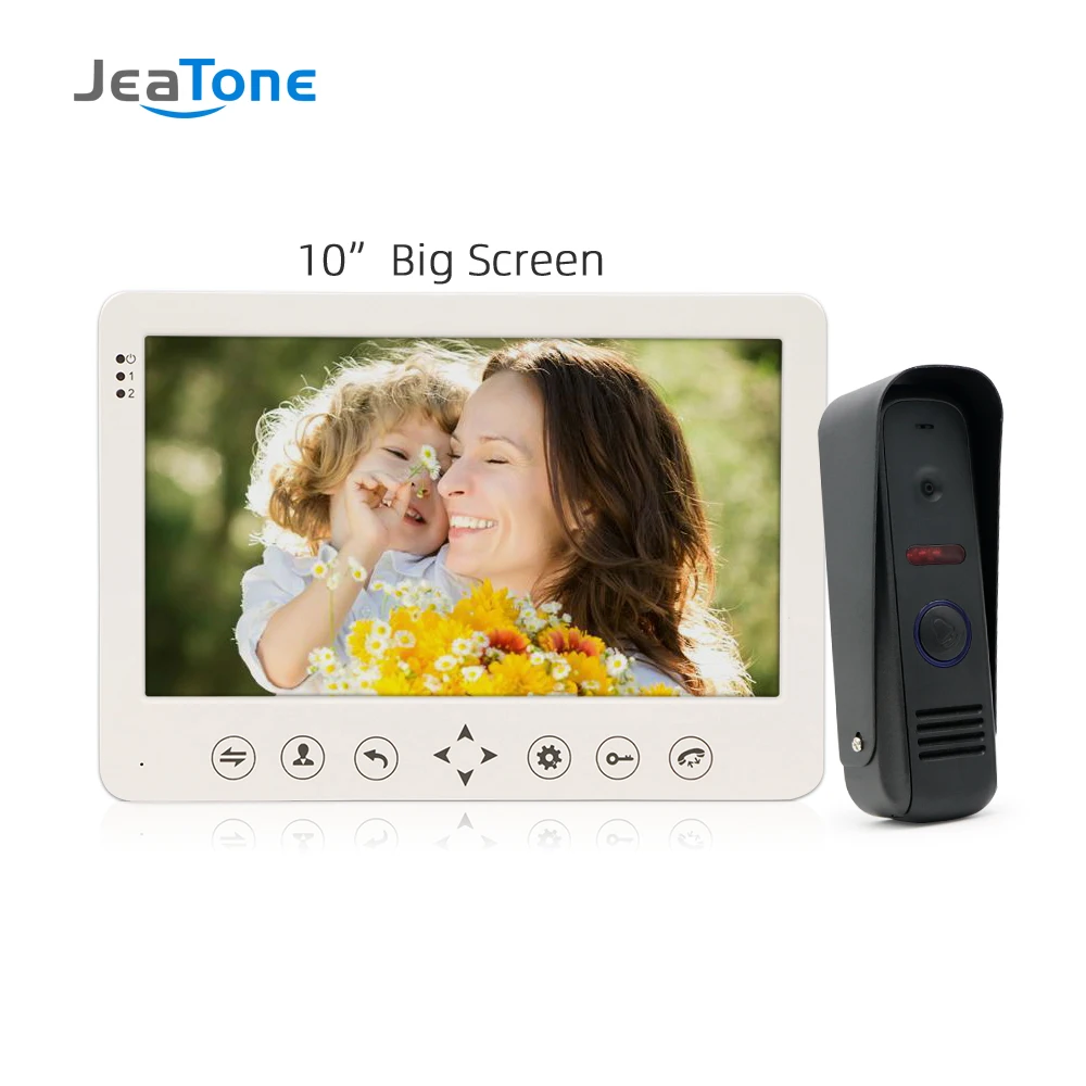 JeaTone 1" сенсорная кнопка дверной монитор видеодомофон домашний дверной телефон рекордер система управления Дверной замок на двери Громкая связь