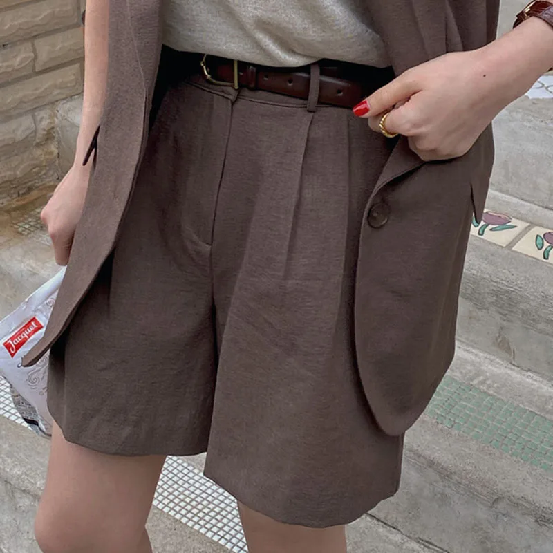 

Stylish Chic Women Shorts Suits Summer Short Sleeve Jackets & High Waist Flare Shorts Ladies 2 Pieces Blazer Set 2021