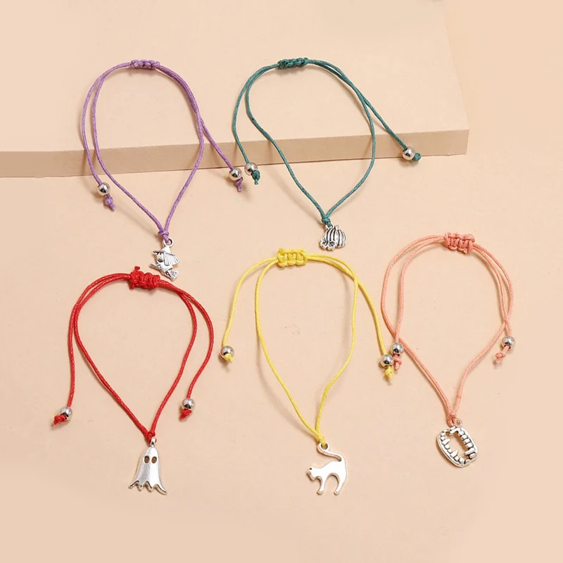 5 шт./компл. креативный женский набор браслетов с тыквой ведьмой клыками кошкой