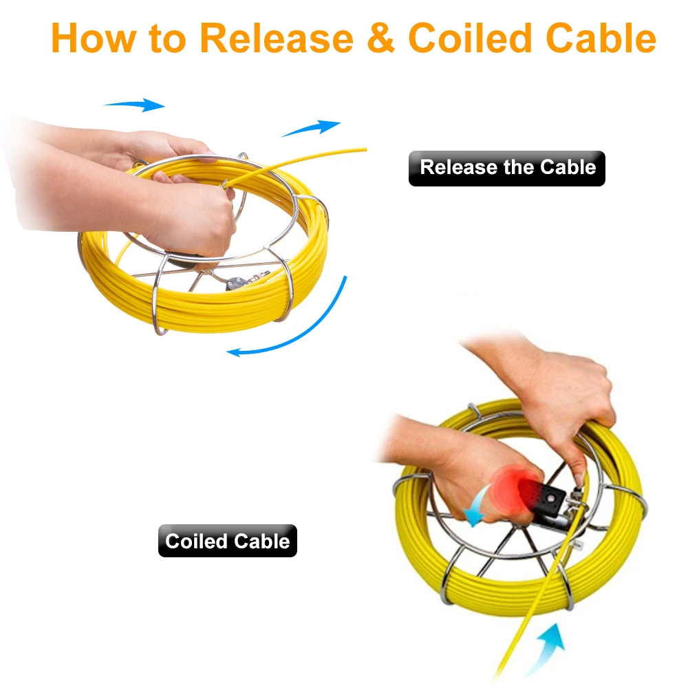 20-50 м кабель 7 дюймов ЖК-дисплей Экран внутритрубный инспекционный прибор Камера