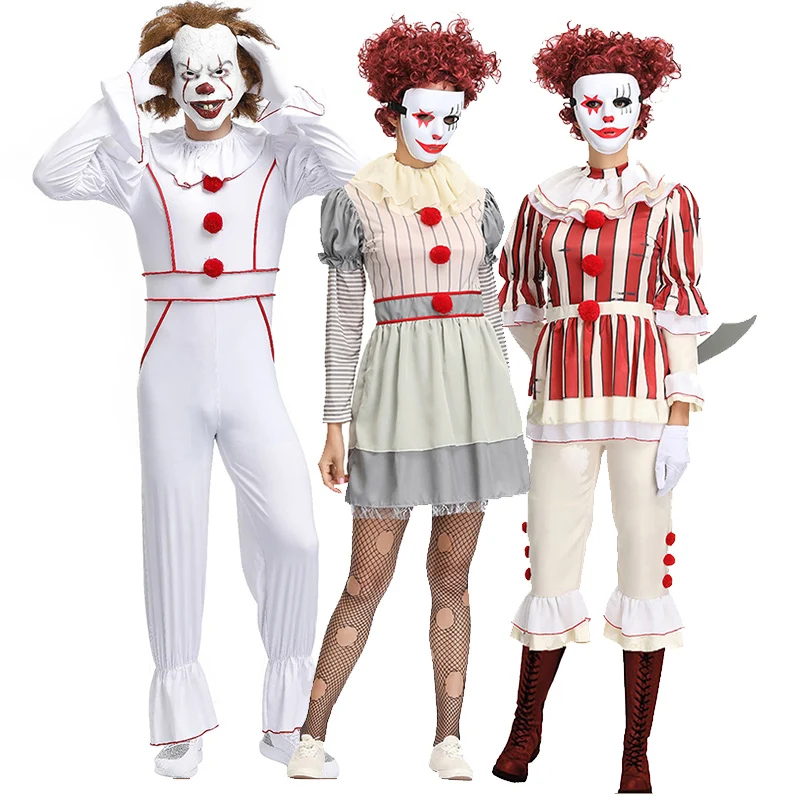 Карнавальный костюм клоуна на Хэллоуин одежда для пар карнавальные вечерние
