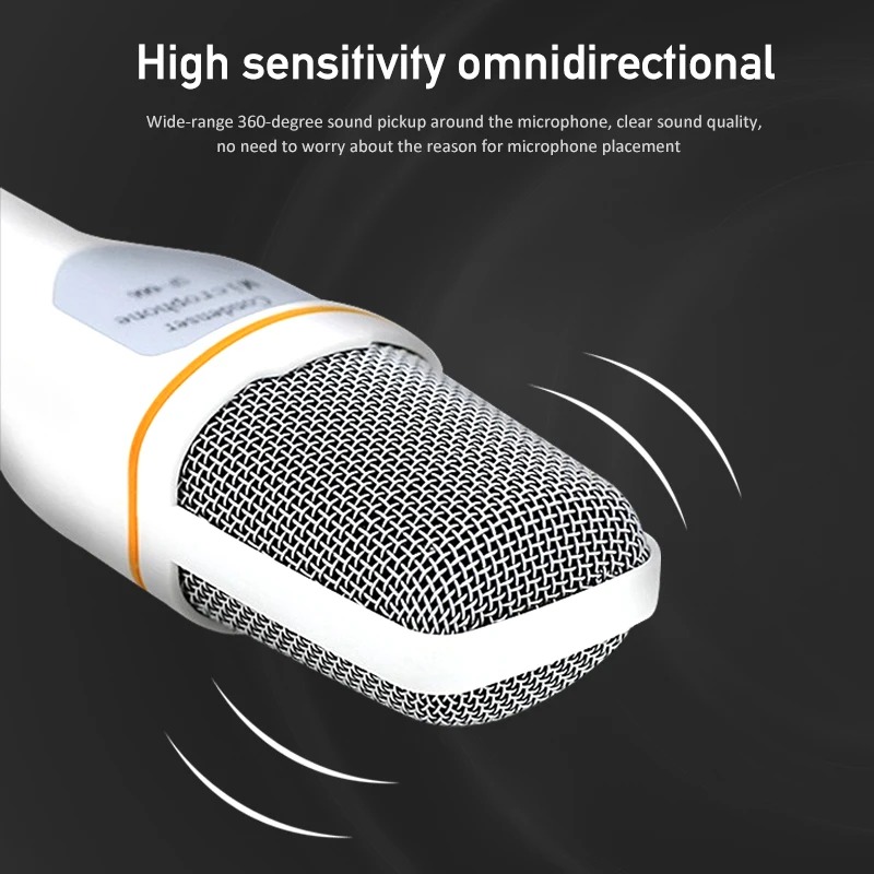 Конденсаторный микрофон для записи штекер 3 5 мм настольный штатив домашняя