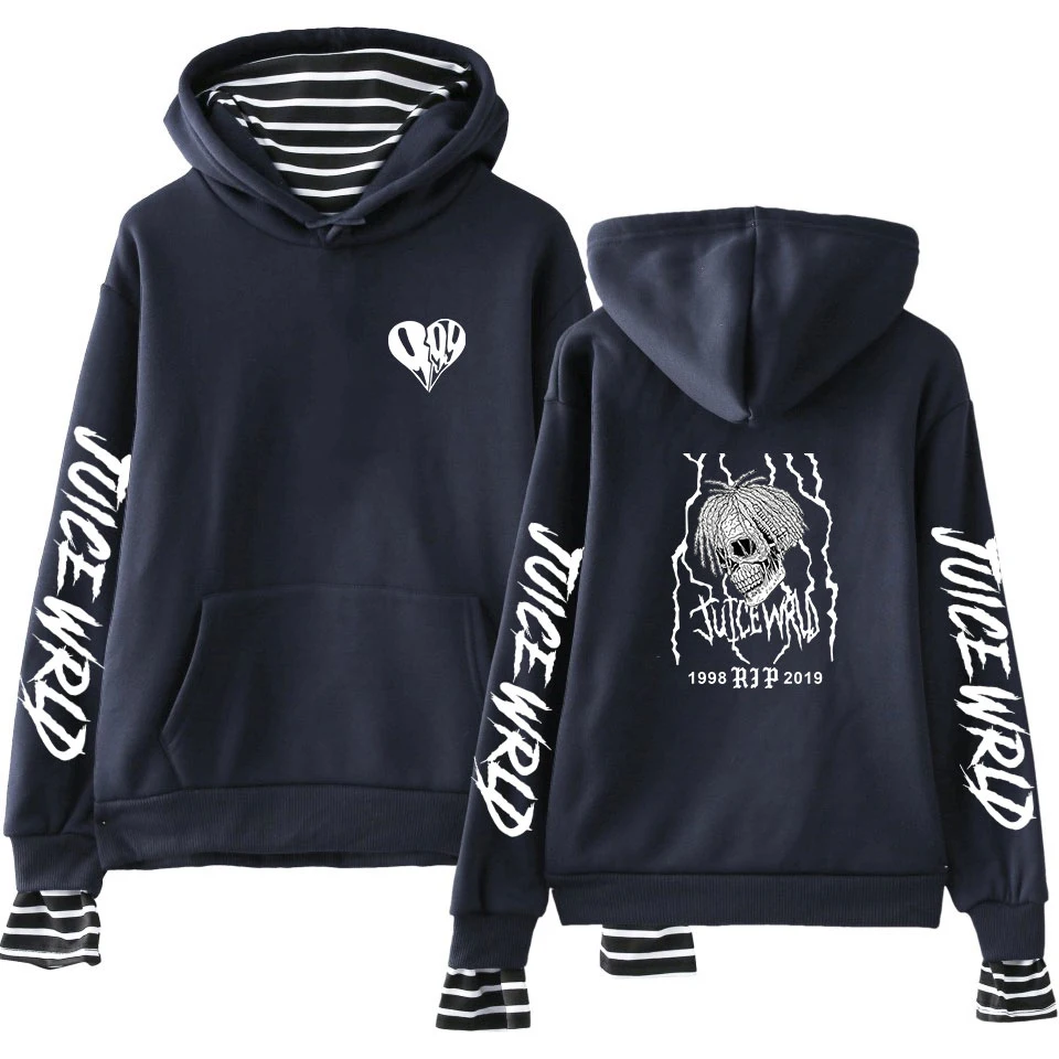 

Popular Kopo Juice Wrld Youth Hoodie Sweatshirt Fake Two-piece Harajuku Autumn Pullover Casual Men's Jacket Style Hot Top Full