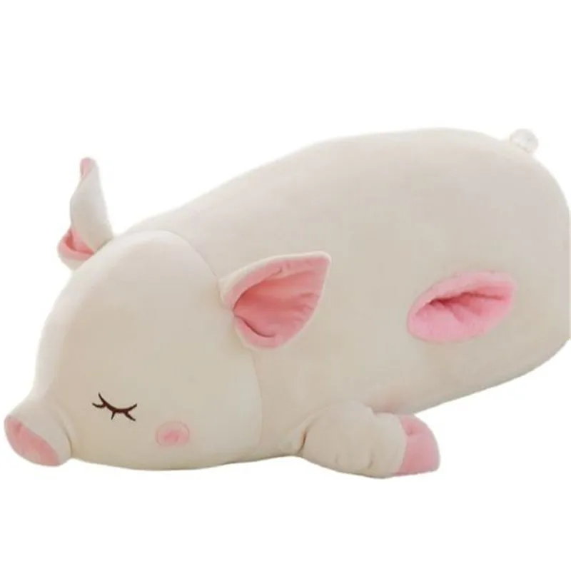 

40/60cm Cute Stuffed Animals Sleep White Pig Plush Toys Doll Winter Hand Warm Cloth For Kids Baby Gifts