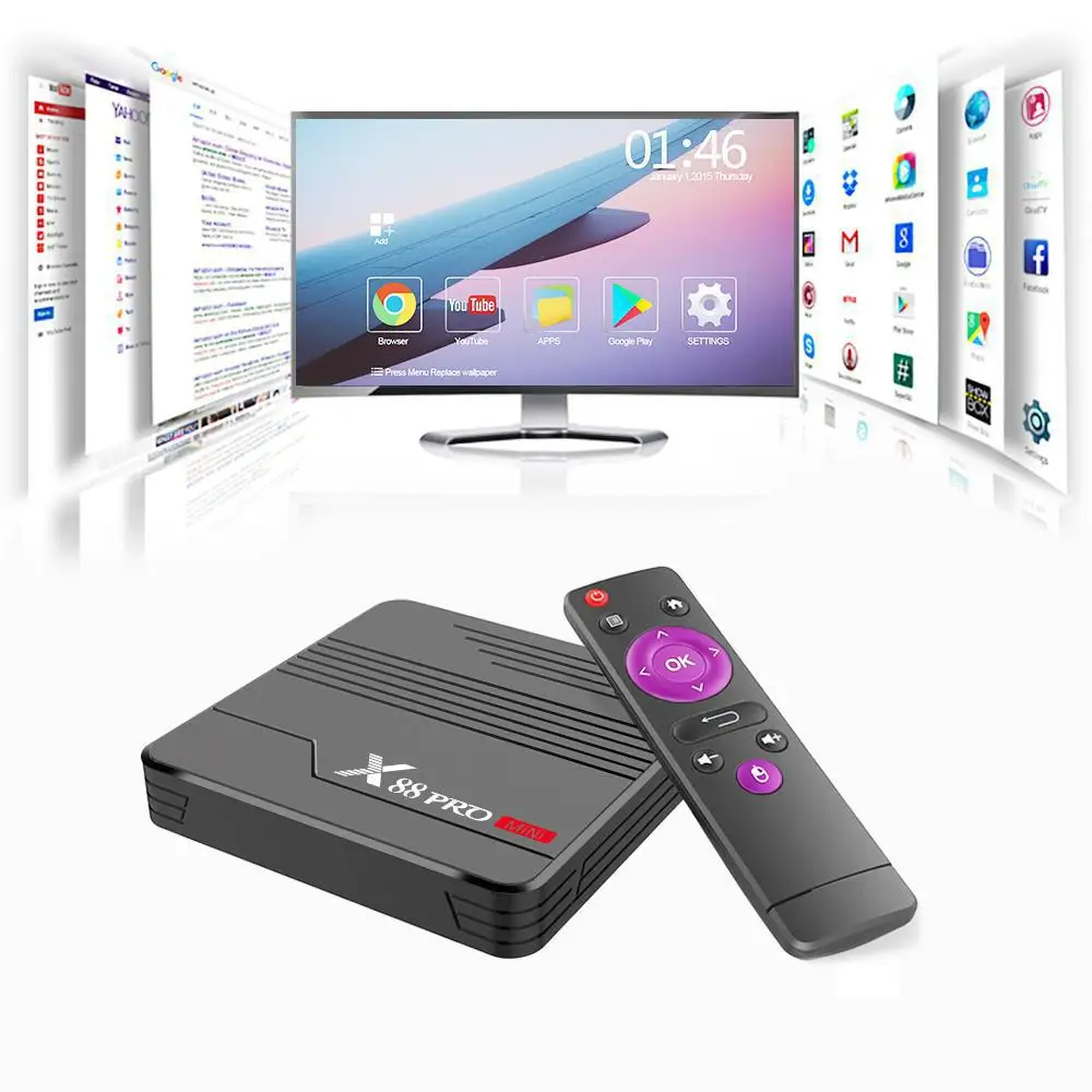 

X88 PRO Mini TV Box Android 9.0 Amlogic S905X3 4K 60fps Google Player Media Player 2GB 16GB 4GB 32GB TV Receiver Set Top Box