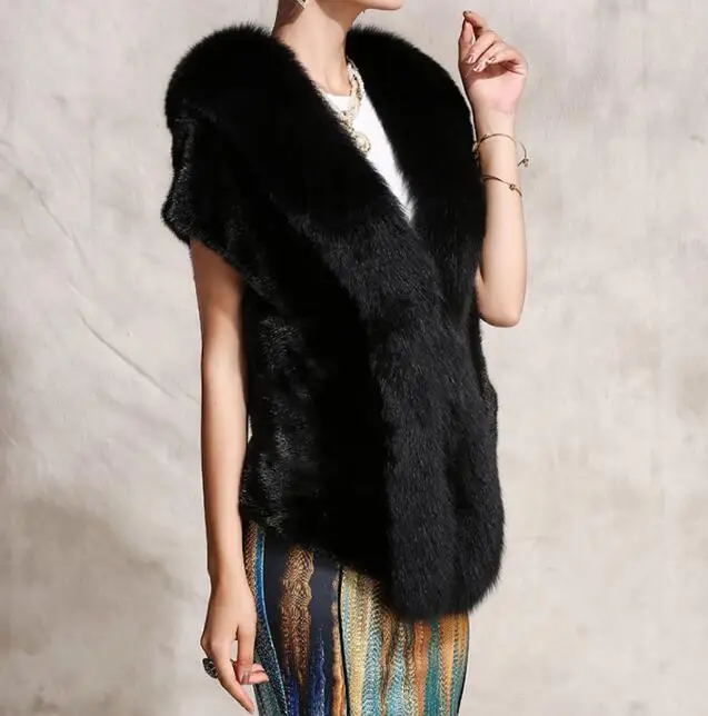 Женский жилет из искусственного меха Весенняя шаль большого размера | Женская
