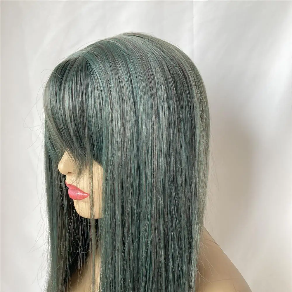 

Long Straight Mix Hair Color Synthetic None Lace FRont Wig For WOmen High Temperature Heat Resistant Fiber WIgs