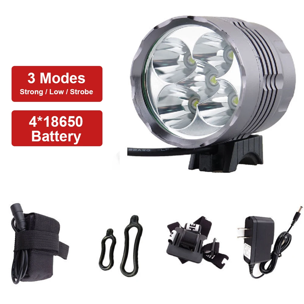 

Dimmable Bicycle Light 50W 5600LM 5LED XML T6 LED Bike Front Lamp 18650 Battery Torch Headlight Rechargeable Cycling light
