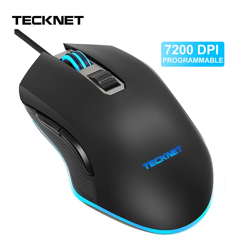 TeckNet компьютерная игровая мышь 7200 dpi программируемая мышь Проводная компьютерная мышь Игровые мыши 6 кнопок для ПК Игровые ноутбуки
