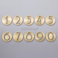 hot brass round house numbers digital 09 door alphabet wall decor villa hotel door plates diy figures home hotel number signs