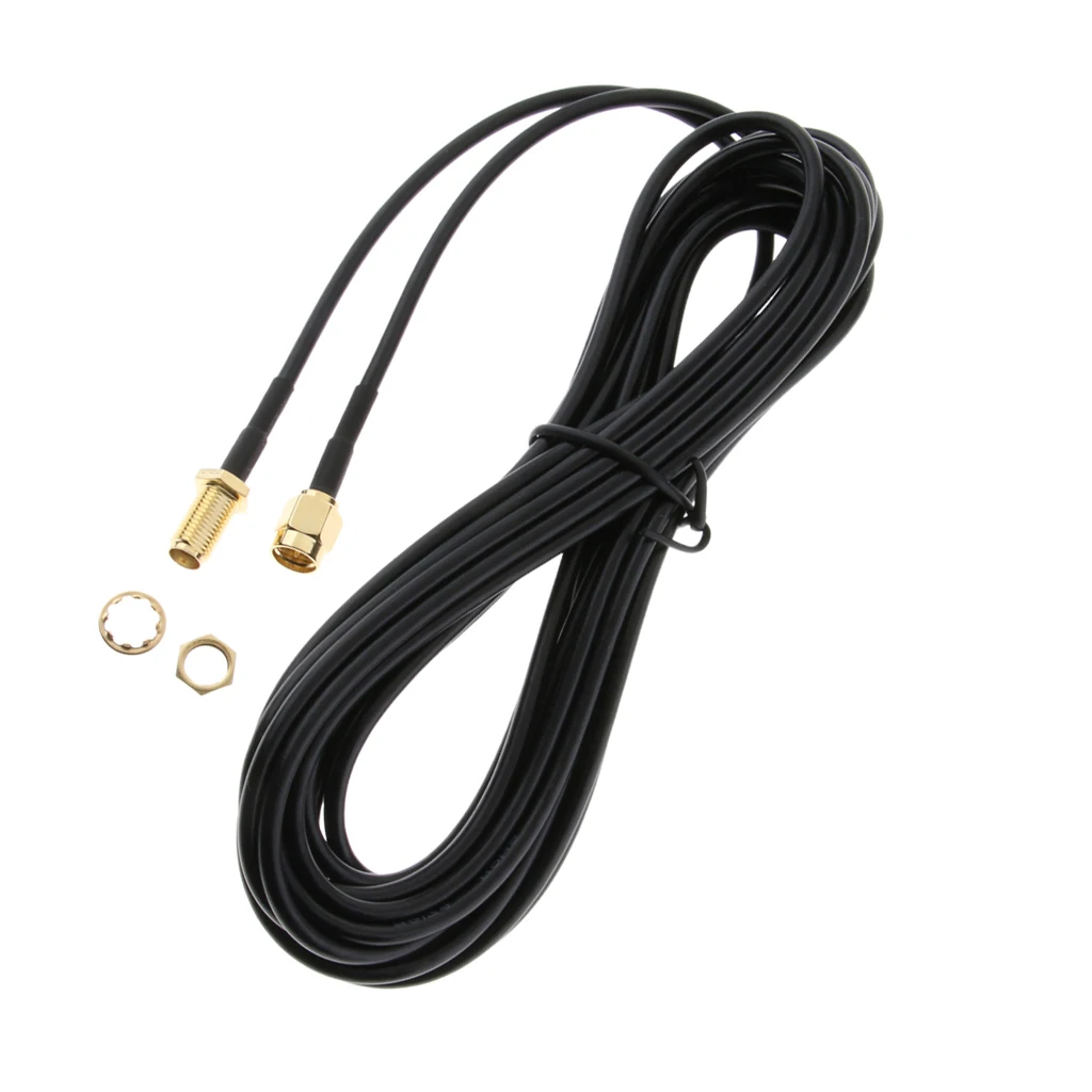 2Pcs Antenna Adapter RP SMA Male to Female Extension Cable Connector for WiFi Wireless Router & Network Card (16.4feet) | Электроника