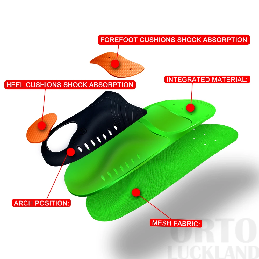 Orthotic Insoles For Fasciitis Pain Foot Men Arch Support Orthopedic Soles Women Unisex EVA Breathable Sport Shoe Cushion Pads