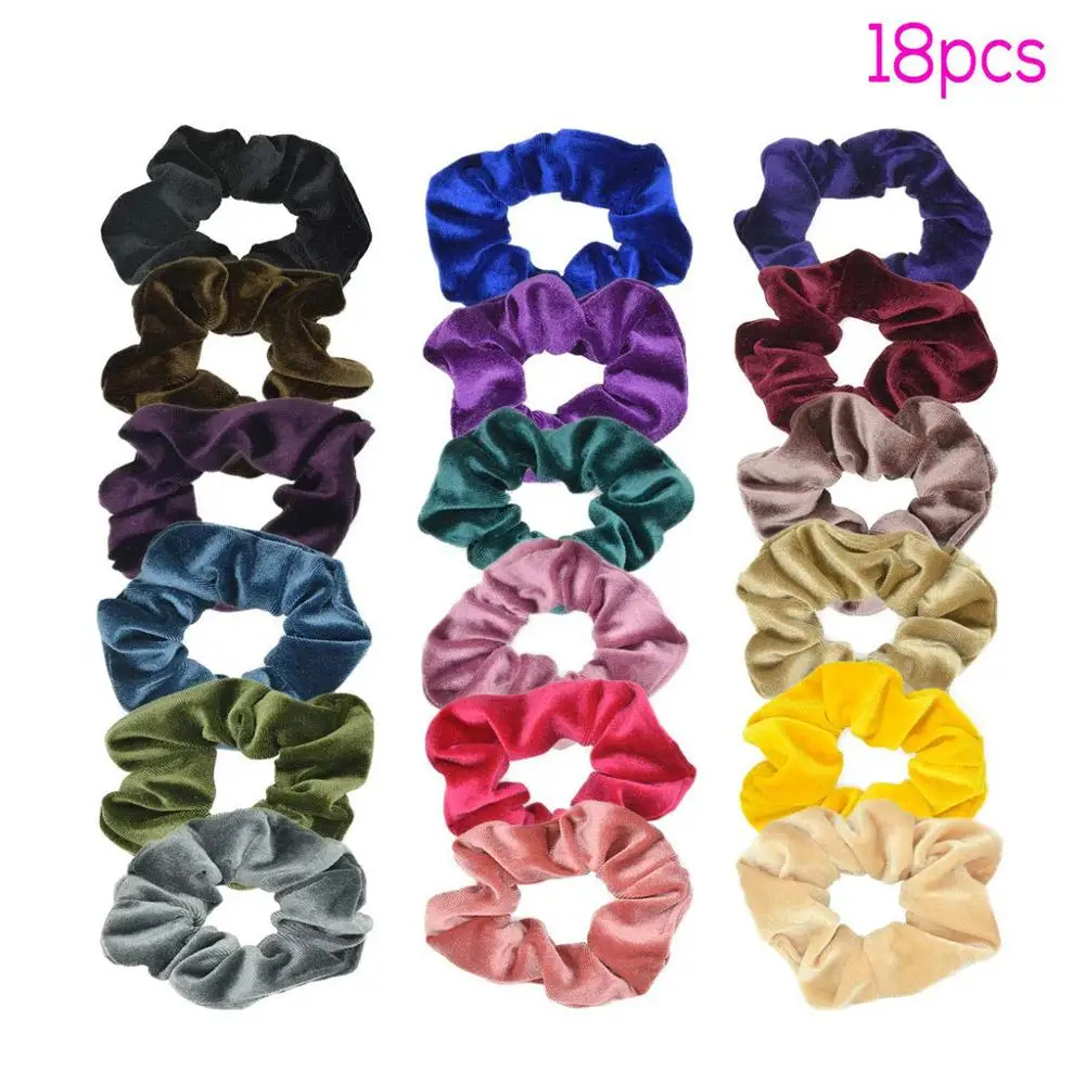 18 pcs 41 шт., резинки для волос для девочек, резинки для волос, бархатные эластичные аксессуары для волос для женщин или девочек, резинки для волос, резинки для волос - Цвет: 18 pcs