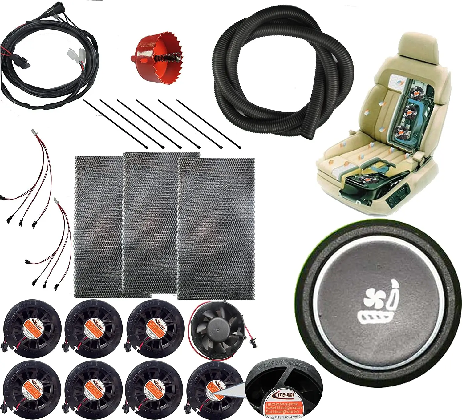 

12v car Ventilated seat Cushion 3 Files Round Switch Cooler Ventilated car seat Cushion Ultra Comfortable 8 Fans 1 seat-Blow Win
