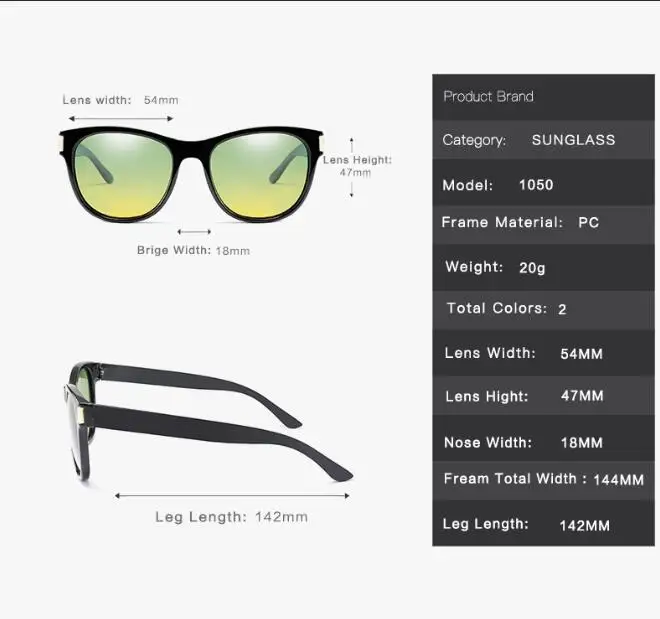 2020 Новые Лучшие дневные и ночные видения Поляризованные солнцезащитные очки для