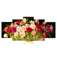 100 full 5d diy daimond painting cross stitch roses multi picture combination round rhinestone painting embroidery flowers