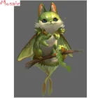 Алмазная живопись сделай сам, круглая вышивка с изображением милого эльфа в стиле Фэнтези, квадратное украшение с животными, полный набор для украшения дома