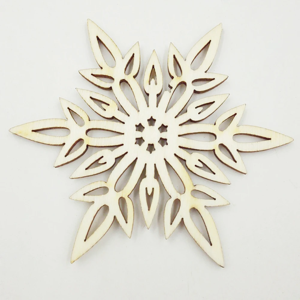 10 шт. деревянные украшения снежинки деревенские рождественские для дома