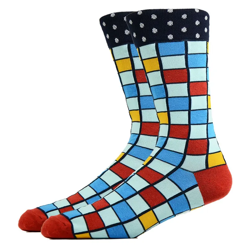 Male cotton socks Funny animal socks for man female creative casual dress colors crew socks gifts for happy wedding accessories