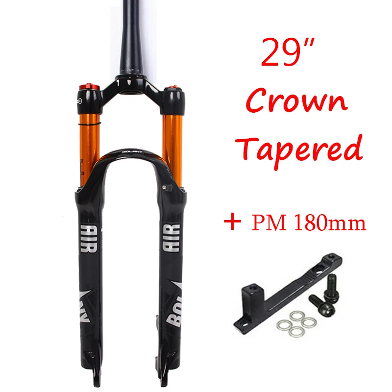 29 Tapered Manual Вилка для MTB велосипеда 2" 27,5"/2" алюминиевая Корона вилки для горных велосипедов воздушный шок 1-1/8" для велосипеда аксессуары - Цвет: 29 Tapered Manual