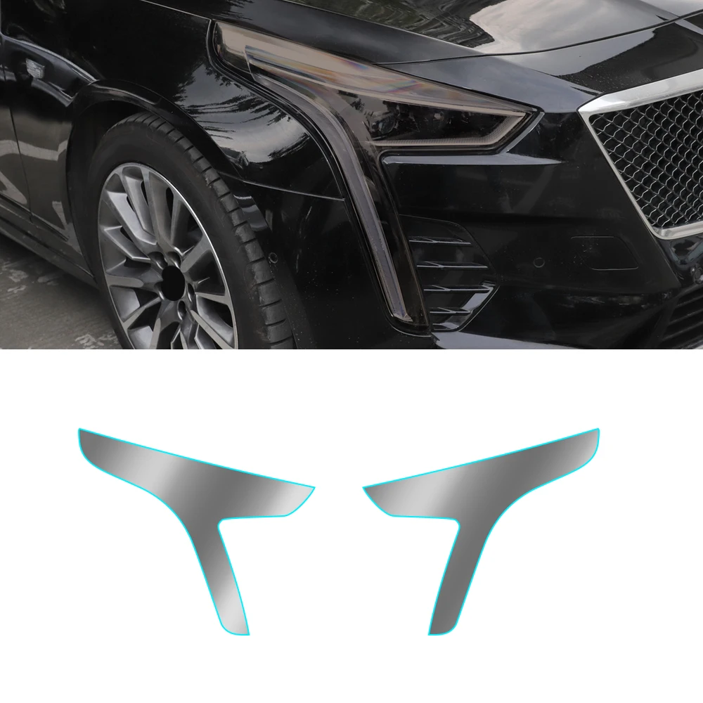 

For Cadillac CT6 2016-2021 Car Headlight Tint Black Protective Film Protection Transparent TPU Vinyl Wrap Sticker Pre-Cut Shape