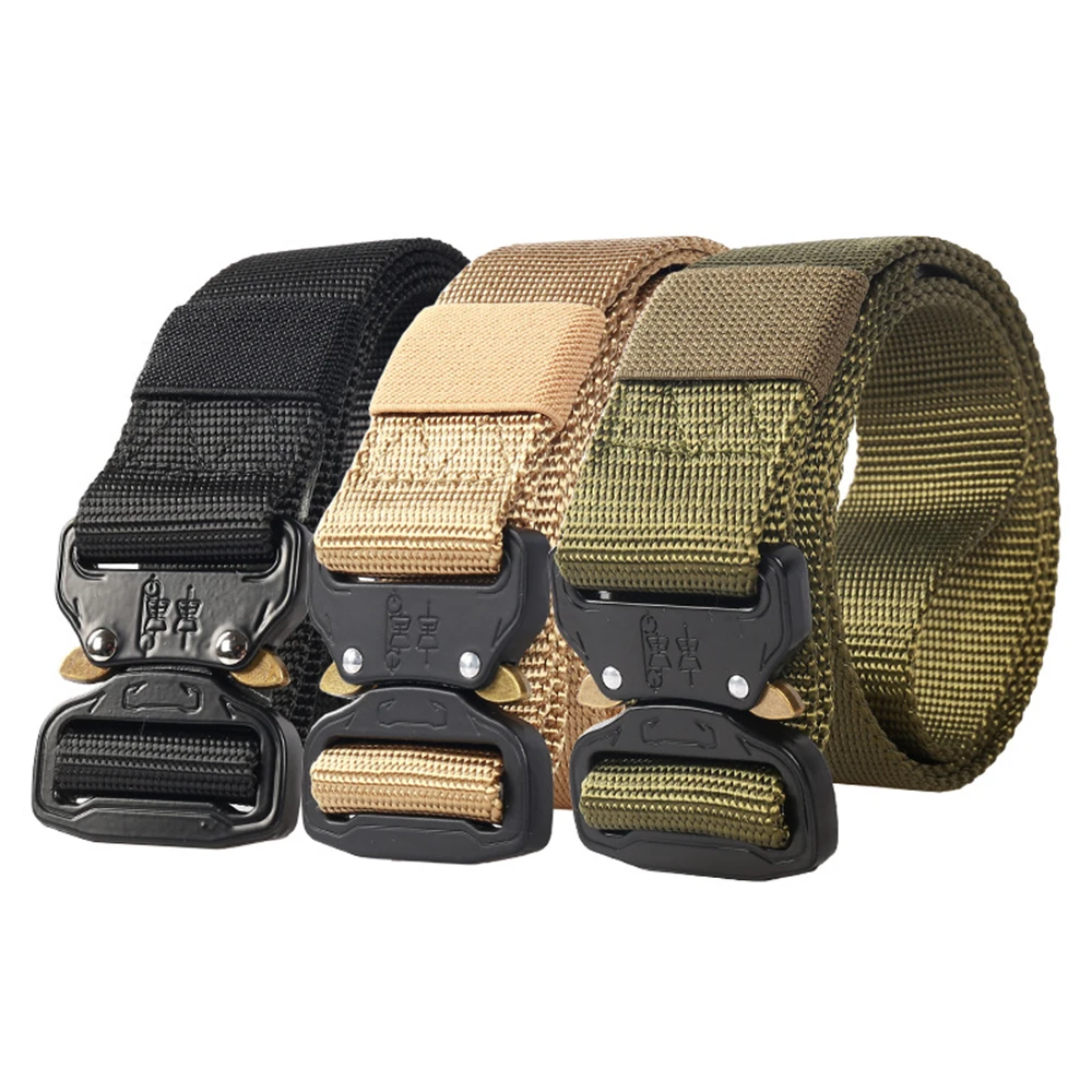 

Men Quick Release Military Tactical Belt Trouser Riggers Nylon Adjustable Webbing High Quality Nylon Outdoor Sporting Belt