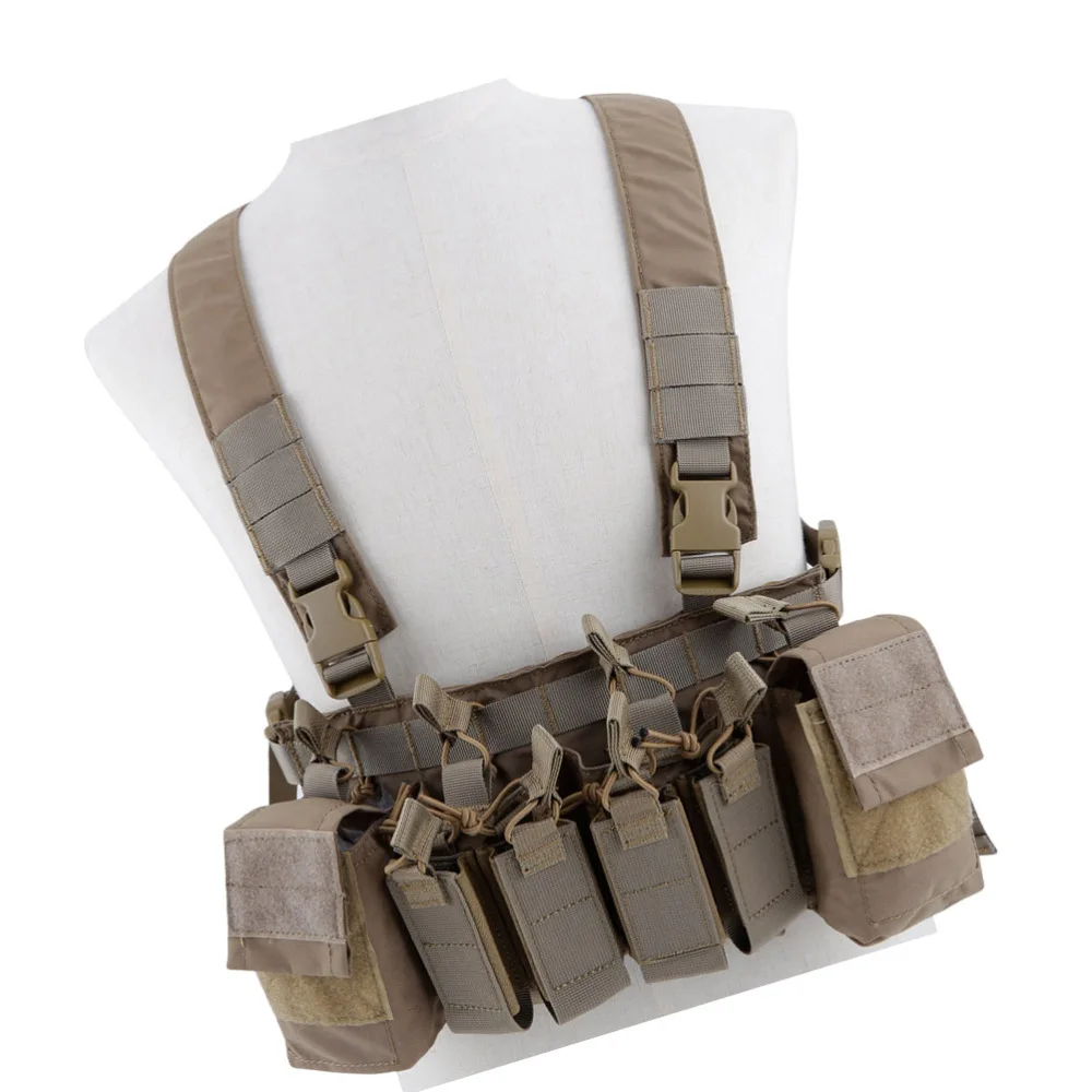 

Chest Vest Rig Multi-function 500D Molle Vest with Multi-Pockets Bag Airsoft Fighting Load Carrier Vest for CS Game Paintball Ou
