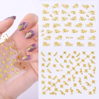 1 set 3510 sheet random nail art stickers white bottom gold butterfly flower vintage border design series decals 3d nail decor