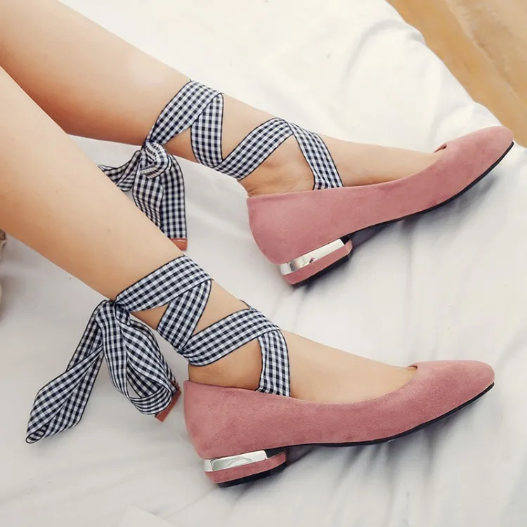 

Big Size 9 10 11 12 ladies high heels women shoes woman pumpsPointed Suede Ankle strap-on single shoe