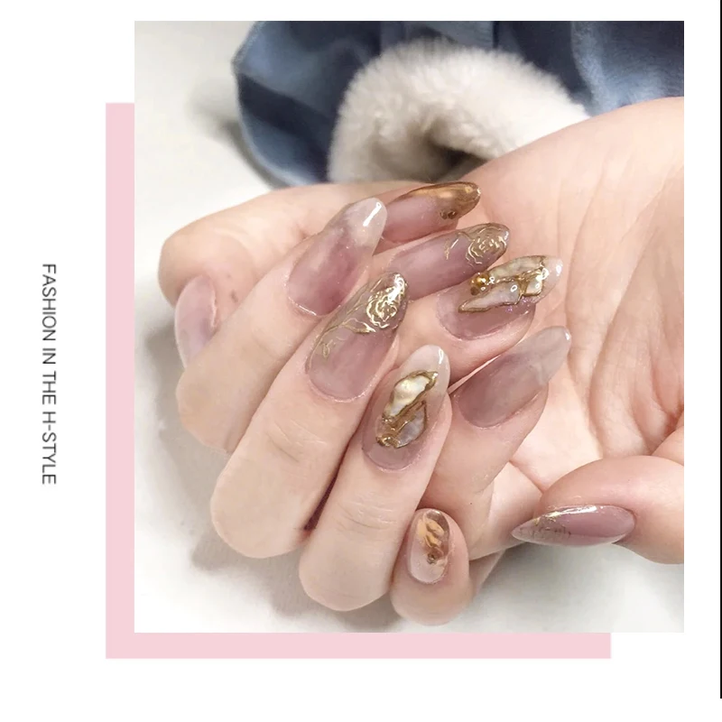 1 шт. 3D наклейки для ногтей Misscheering цветок волна золото