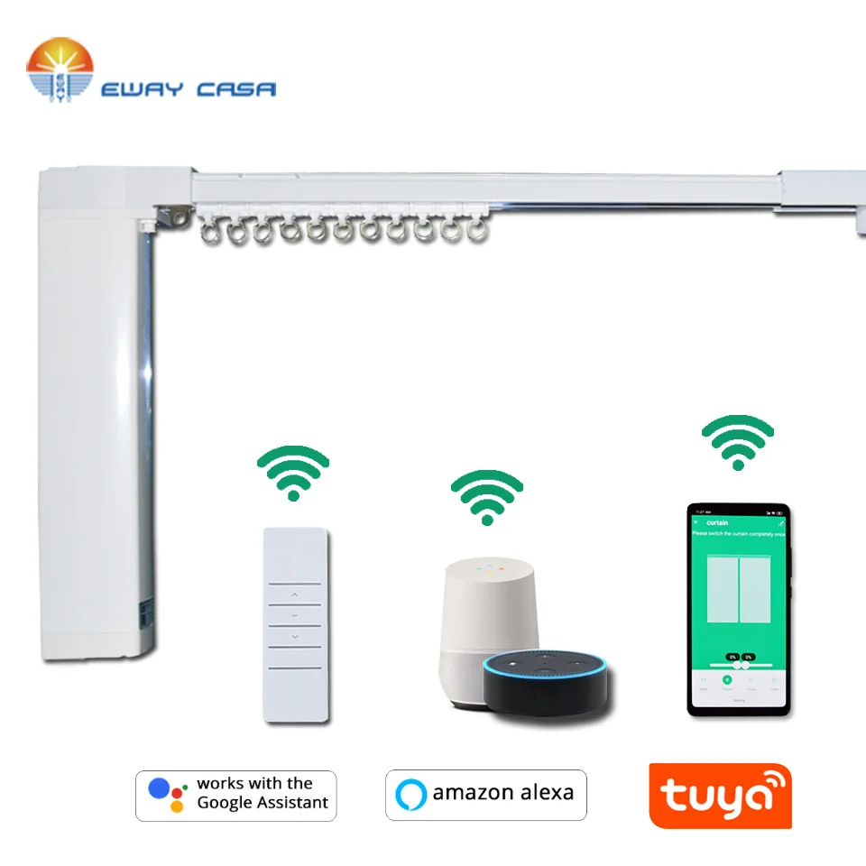 Wi Fi занавес EWAY с управлением Alexa и Google Home Tuya автоматический электрический для