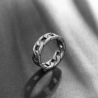 fashion simple chain ring silver color stainless steel ring mens and womens punk rock bike party jewelry parts holiday gifts