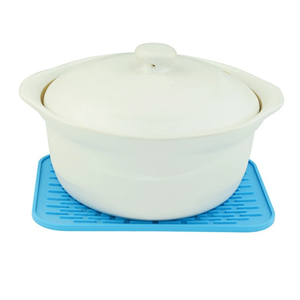 Rectangle Silicone Table Placemat Heat Resistant Drying Saucepan Dinnerware Mat Pad Dishes Cup Coaster Kitchen Accessories