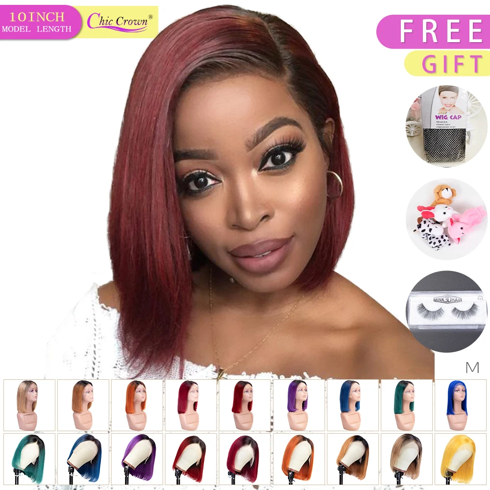 Парик Боб парики из человеческих волос с кружевом спереди 13X4 предварительно