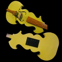 beautiful yellow color best model 44 electric violin acoustic violin 4346
